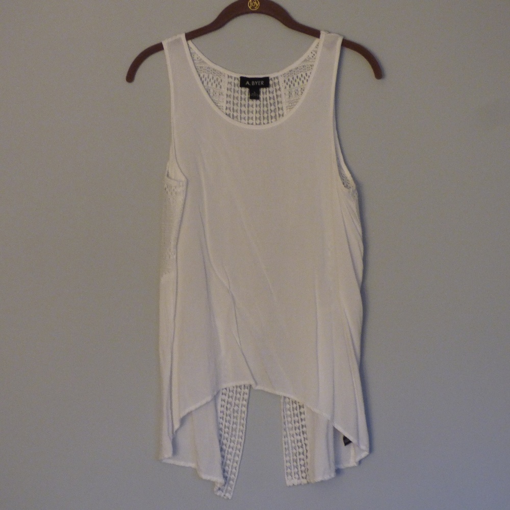 A. Byer  white Tank top with lace